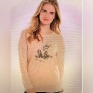 LC Lauren Conrad Sz M Disney Collection "Thumper" Sparkly 🍑 🍊 w/ Gold Sparkles